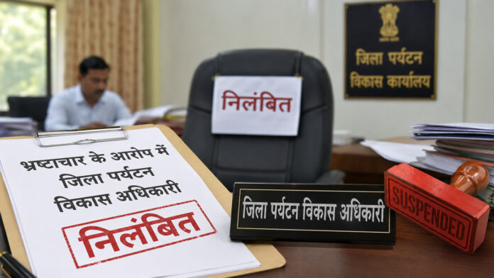 भ्रष्टाचार के आरोप में जिला पर्यटन विकास अधिकारी निलंबित
